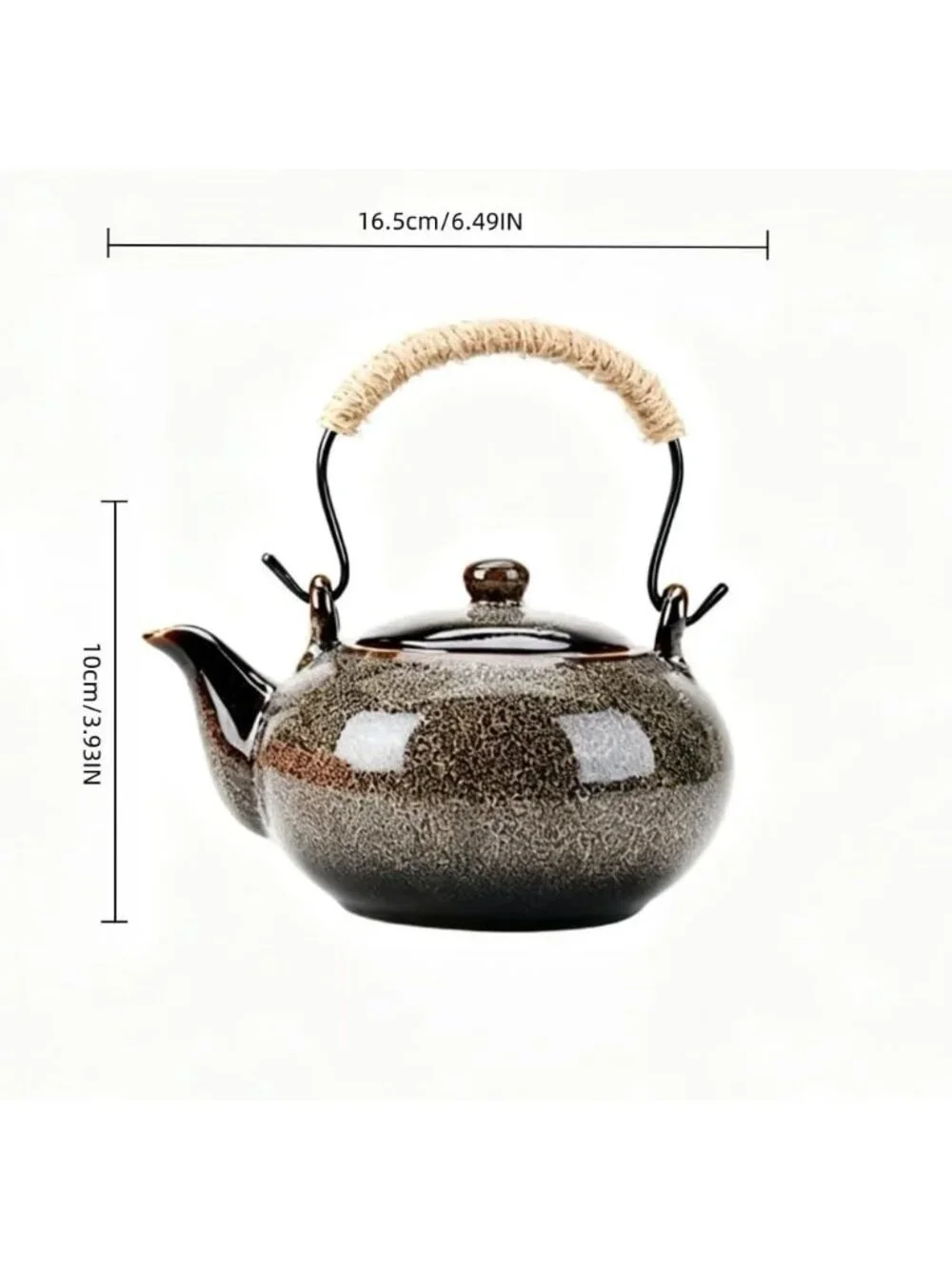 Japanese Ceramic Kitchen Tea Pot 25oz 750ml Pine Green Stainless Steel Infuser